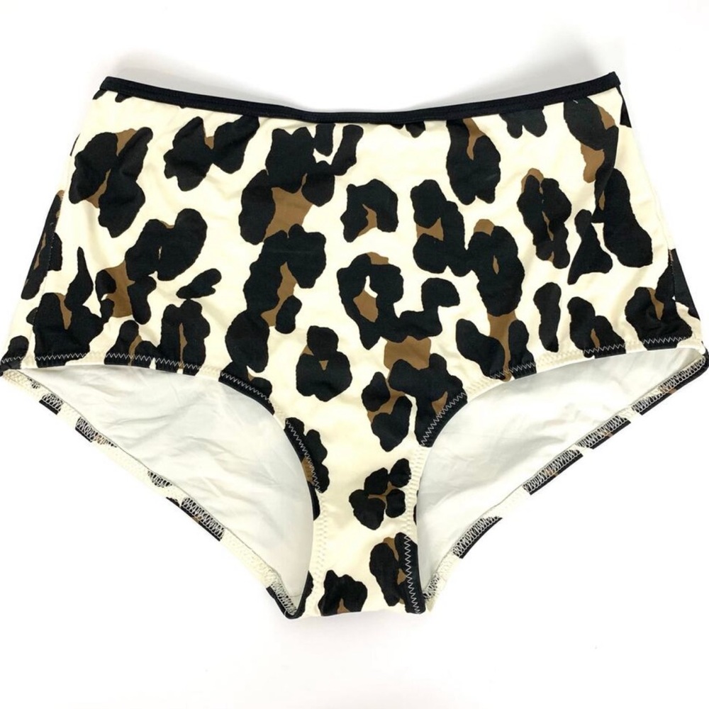 Solid & Striped Annabelle Bandeau Top Small Brigitte Bottom Medium Leopard - Picture 6 of 16